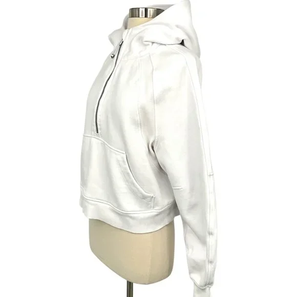 Lululemon Scuba Oversized 1/2 Zip Hoodie White Size M / L Pullover Sweatshirt - Picture 3 of 9